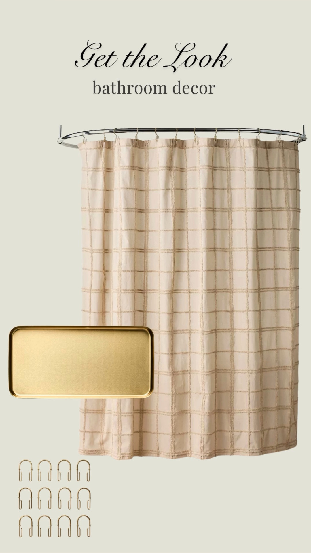 This collection features the prettiest shower curtains and accessories for creating a calm, neutral bathroom space with pops of color and mixed metals! bathroom, ensuite, primary bath, guest room, modern organic, modern farmhouse, cottage, transitional#LTKFindsUnder100

#LTKSpringSale 

#LTKSeasonal #LTKHome