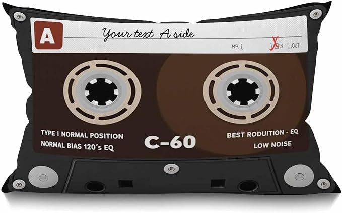 Smooffly Retro Audio Cassette Throw Pillow Music Record Player Low Noise 80s Plastic Tape Waist L... | Amazon (US)