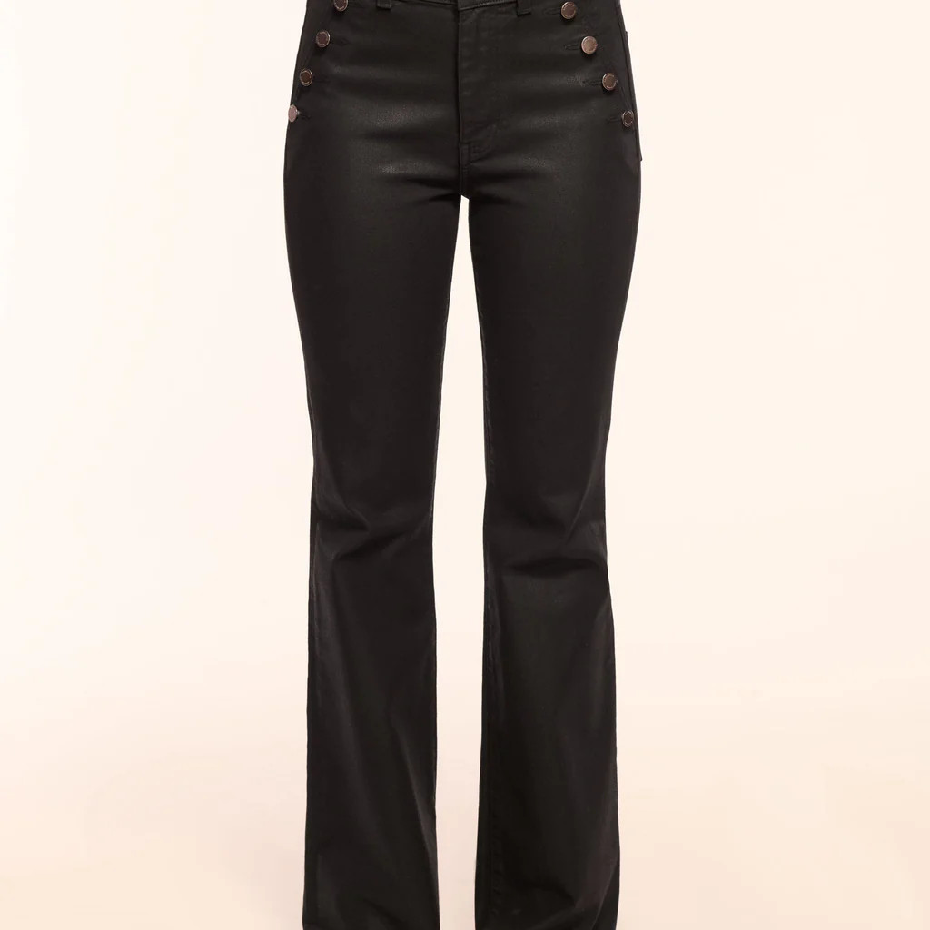 Helena Coated High-Rise Flare Jean | Ramy Brook