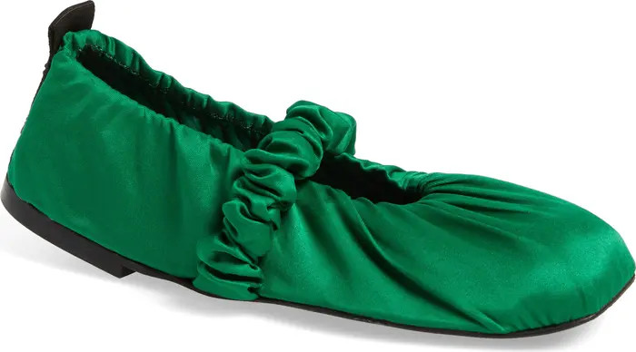 Ruched Square Toe Ballet Flat | Nordstrom