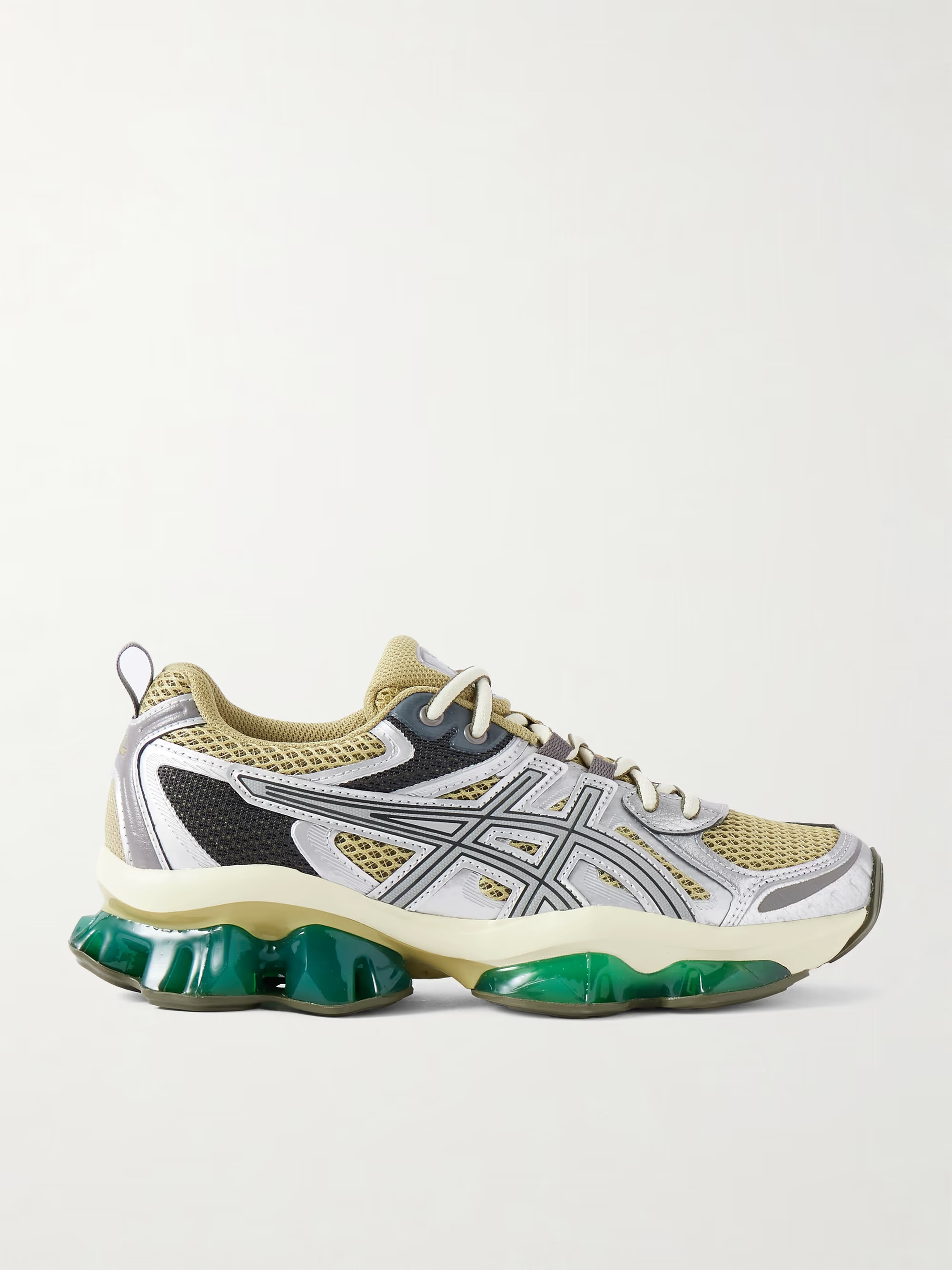 GEL-QUANTUM KINETIC faux leather-trimmed mesh sneakers | NET-A-PORTER (UK & EU)
