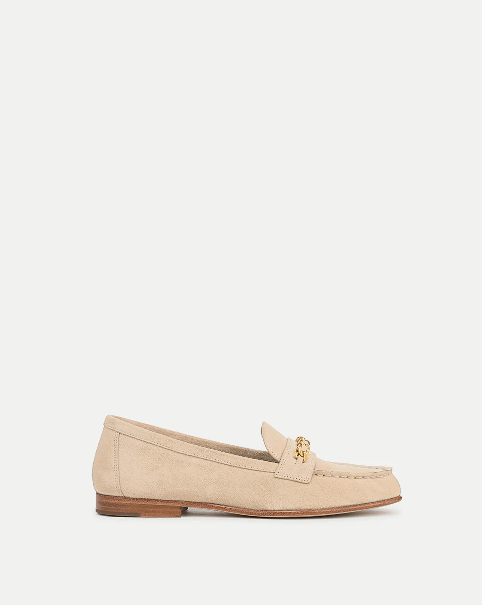 Penny Suede Chain-Link Loafer | Veronica Beard