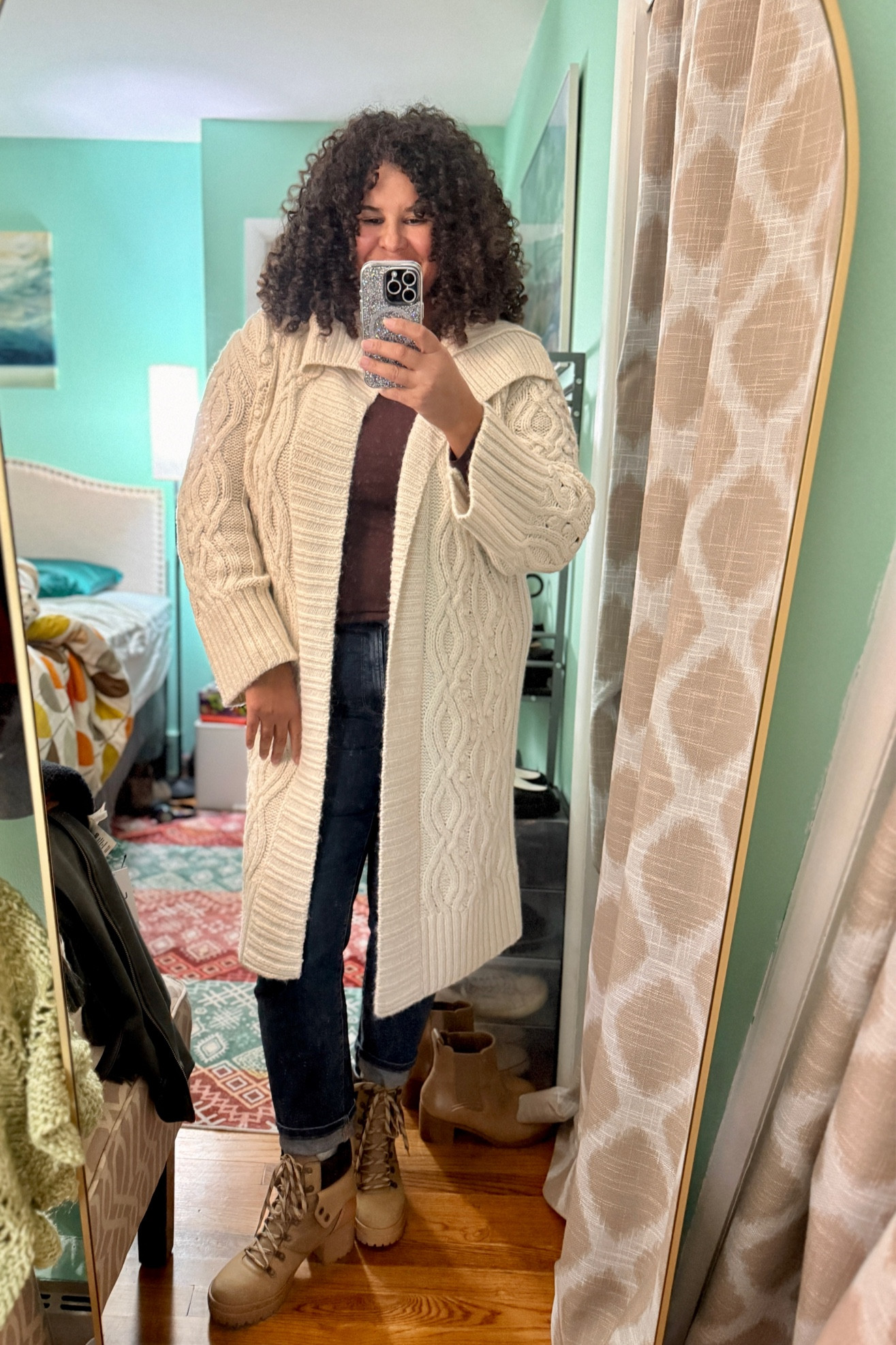 A sweater coat/open cardigan is a fall/winter must have! This cable knit version is warm and cozy. And looks great with jeans and booties.

Snag it while it’s on sale. Would make a great gift for her as well! 

#LTKMidsize #LTKSaleAlert #LTKGiftGuide