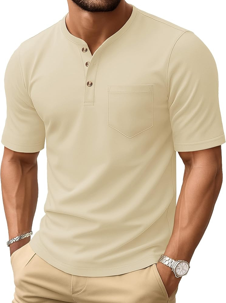 MAGCOMSEN Men's Henley Short Sleeve Shirt Cotton Lightweight Tee Shirts Casual Summer Basic Tees ... | Amazon (US)