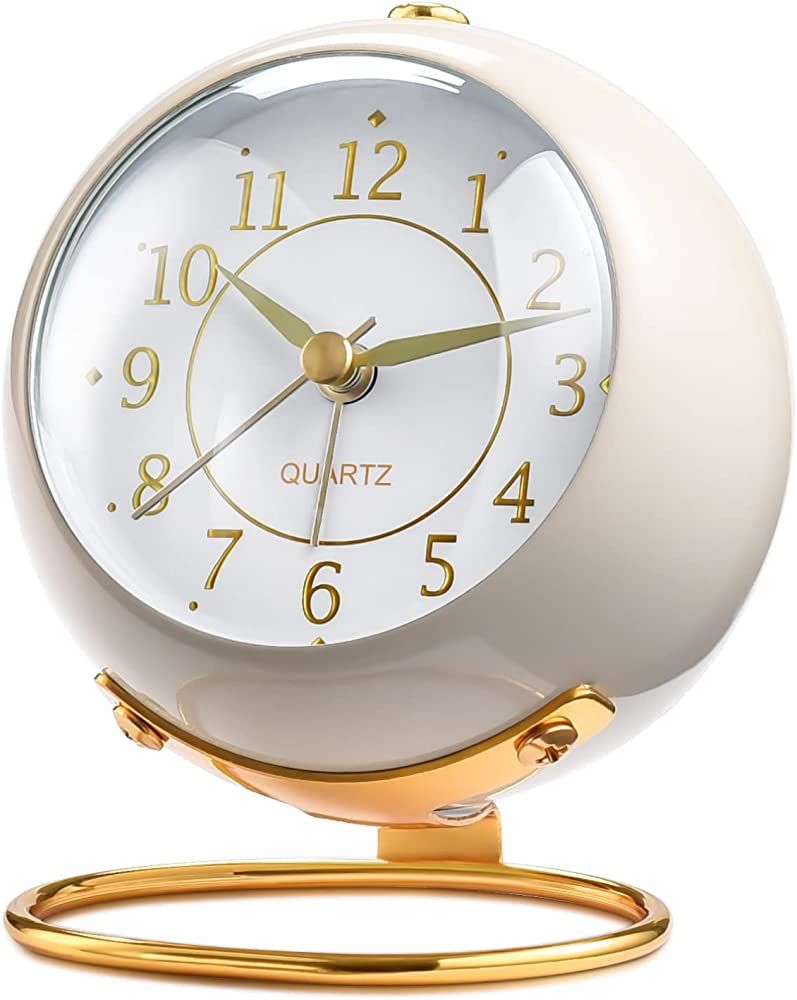 Analog Alarm Clocks,Retro Backlight Cute Simple Design Small Desk Clock with Night Light,Silent N... | Amazon (US)