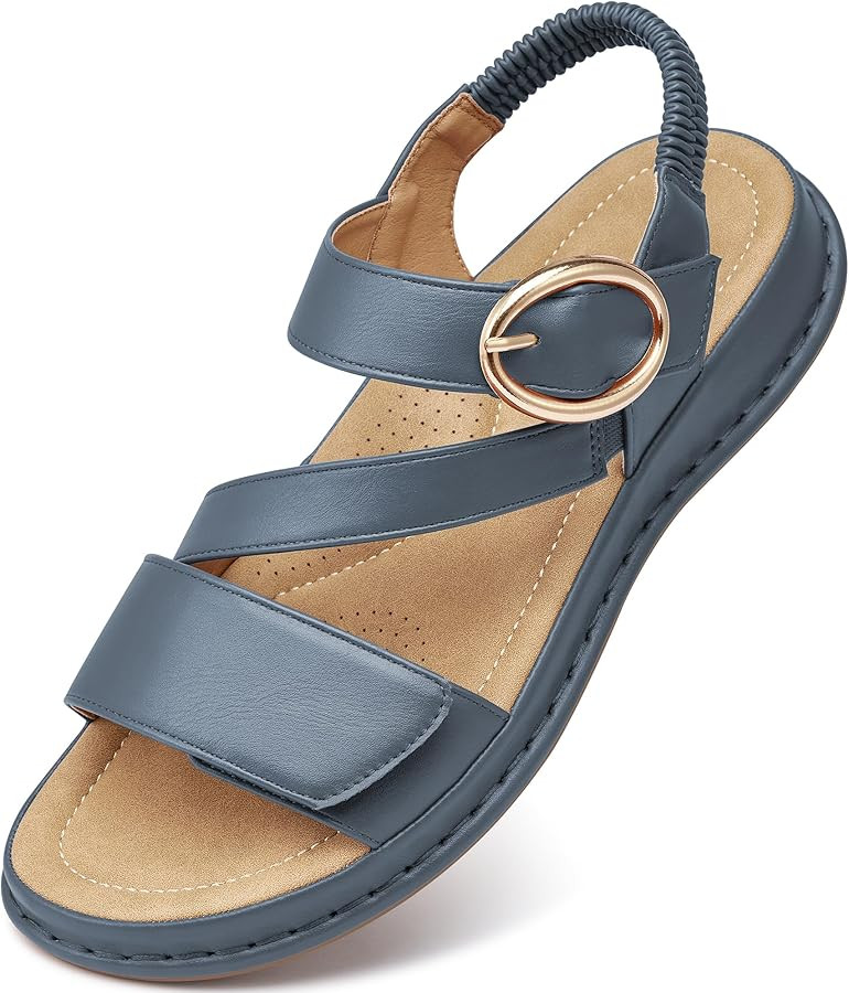 Aomigoct Womens Dressy Summer Sandals: Comfortable Insole & Arch Support for Casual Outings - Non... | Amazon (US)