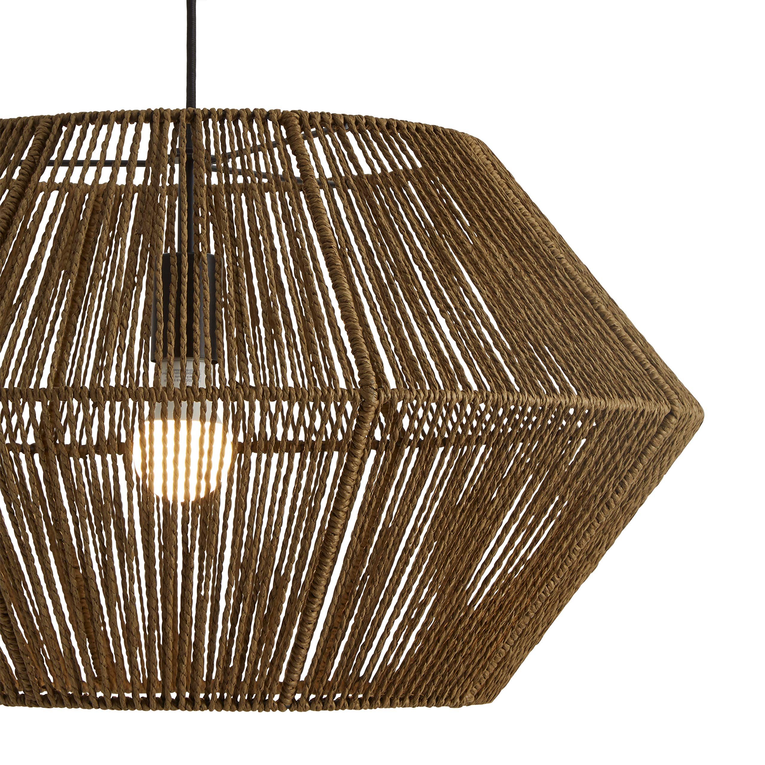 Rivet Rustic Natural Material Construction Pendant Light with Bulb, 60"H, Brown | Amazon (CA)