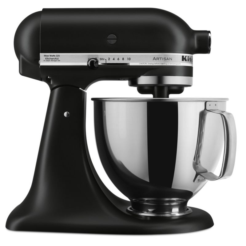 KitchenAid KSM150PSBM Artisan Matte Black 5-Quart Tilt-Head Stand Mixer + Reviews | Crate & Barre... | Crate & Barrel