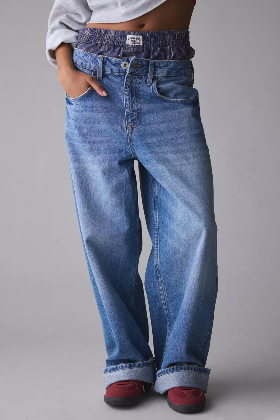 BDG Jaya Boxer Waistband Baggy Boyfriend Jean | Urban Outfitters (US and RoW)