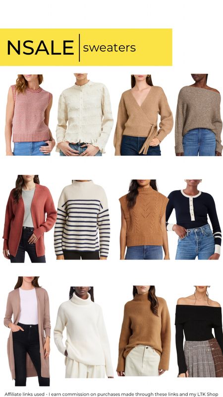 NSale sweaters | You can now add items from the NSale to your wishlist in the Nordstrom app to quickly check out once the sale goes live! NSale start dates depending on cardmember:
-July 9th early access for Icons 
-July 10th early access for Ambassadors
-July 11th early access for Influencers
-July 15th opens to everyone 

#LTKxNSale