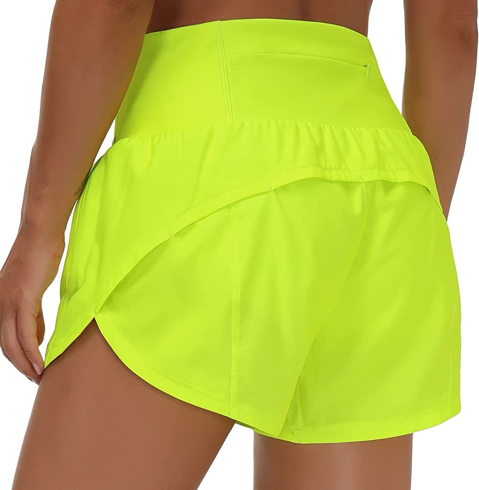 THE GYM PEOPLE Womens High Waisted Running Shorts Quick Dry Athletic Workout Shorts with Mesh Liner  | Amazon (US)