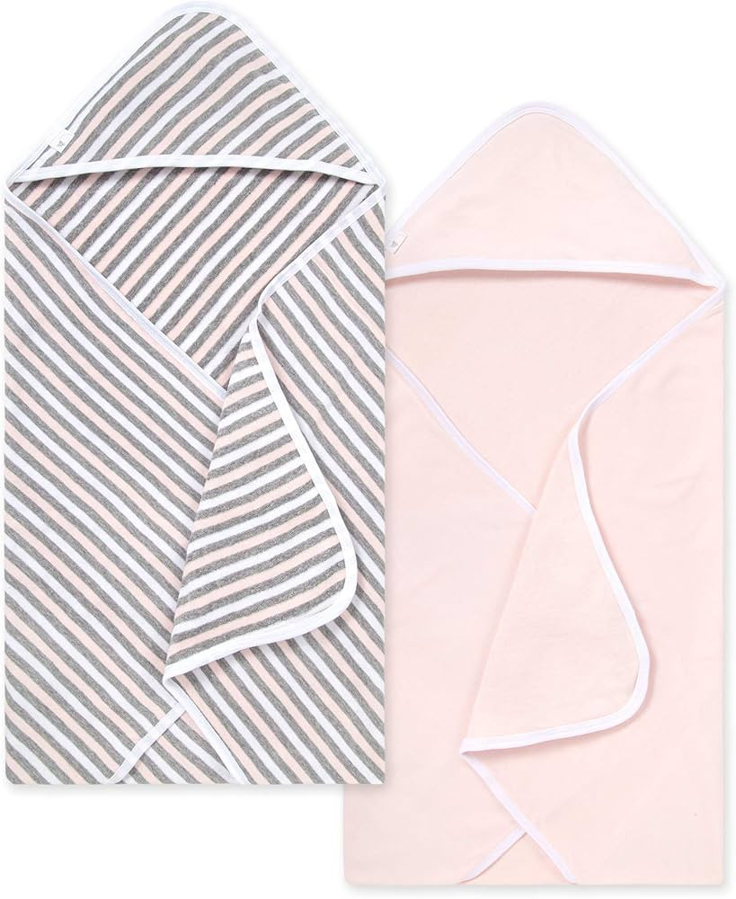 Burts Bees Baby Infant Hooded Towels Multi Stripe Organic Cotton, Unisex Bath Essentials and Newb... | Amazon (US)