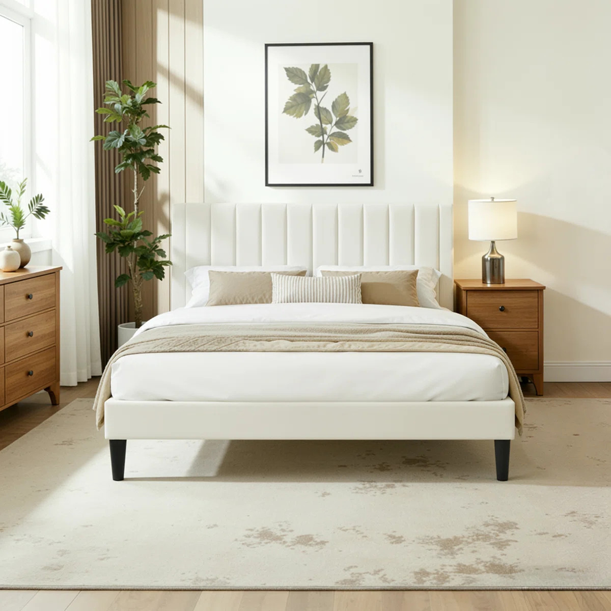 Modern Upholstered Platform Bed With Seamless Headboard, No Box Spring Needed, Full Size, Queen S... | Wayfair North America