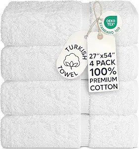 Chakir Turkish Linens 4 Piece Bath Towel Set, 100% Cotton Luxury Turkish Towels for Bathroom, Sof... | Amazon (US)