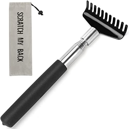 Flanker-L Oversized Portable Extendable Back Scratcher, Upgraded Metal Stainless Steel Telescoping Back Scratcher Tool with Canvas Carrying Bag | Amazon (US)