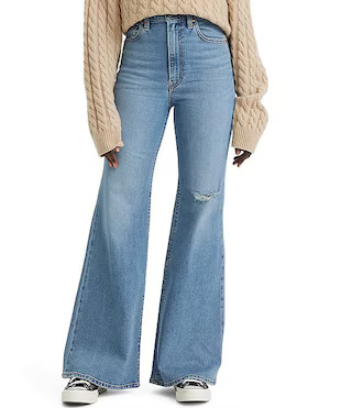 Levi's® Ribcage High Rise Distressed Flare Jeans | Dillard's