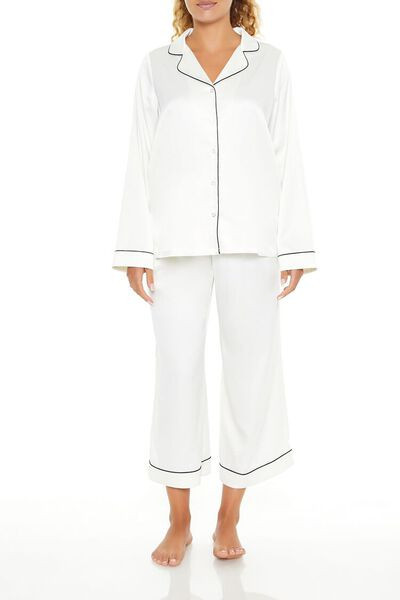 Satin Pajama Shirt & Pants Set | Forever 21
