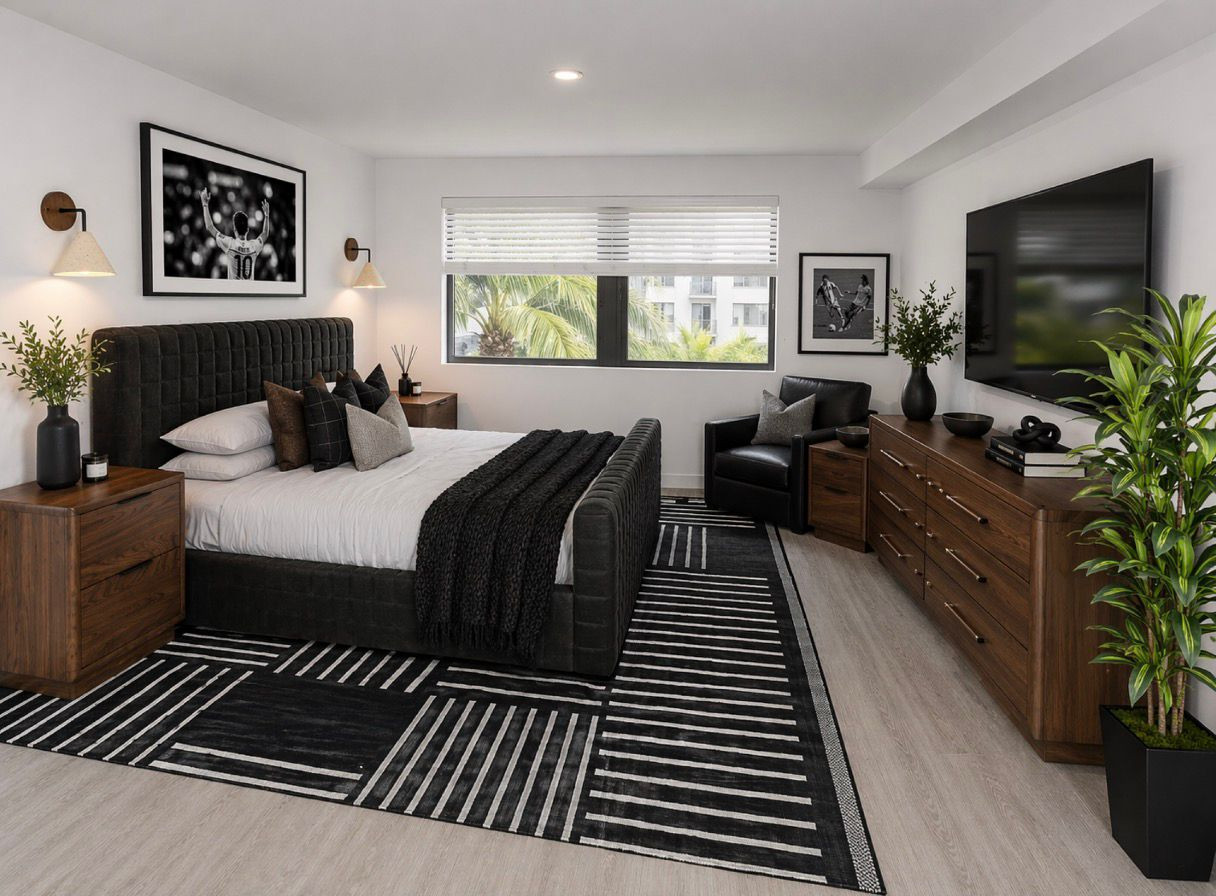 this one leans more moody + masculine 🖤 strong contrast, grounded tones, and a design that feels intentional from every angle. cozy but still has that statement feel. all affordable finds ✨ 

 #LTKHome #LTKSaleAlert #LTKMens