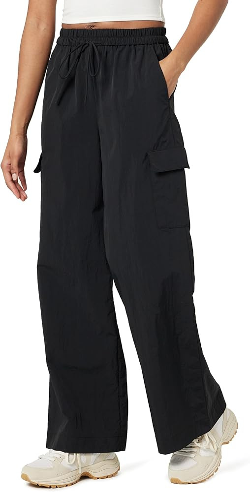 The Drop Women's Esperanza Relaxed Nylon Cargo Pants, Black, L | Amazon (US)