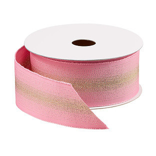 The Container Store® Ribbon Wired Holiday Shimmer Soft Green/Gold | The Container Store