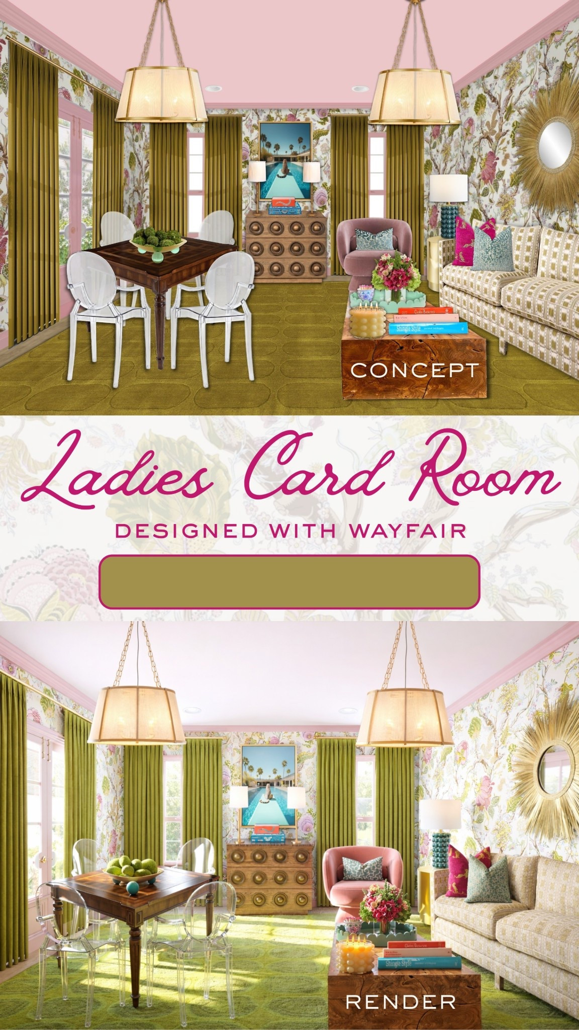A funky ladies lounge and card room! Mahjong anyone? All these items are from @wayfair! #wayfair #wayfairpartner #ad #newyearnewyou

#LTKSaleAlert #LTKdayinmylife #LTKHome