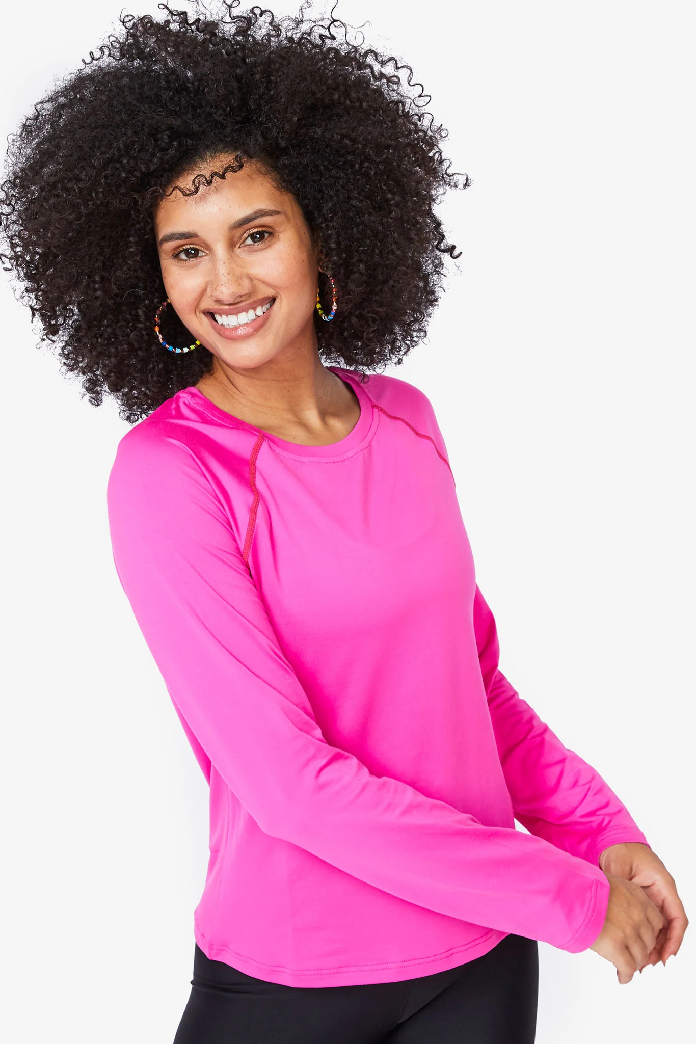 Terez Pink WorkIt Long Sleeve Tee | Terez