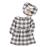 Mud Pie Baby Girls' Gingham Dress and BIB, Gray, 0-3 Months | Amazon (US)