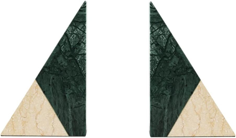 Bookends Light Luxury Marble Bookend Ornaments Geometric Book by Book Stand Home Living Room Bedr... | Amazon (US)