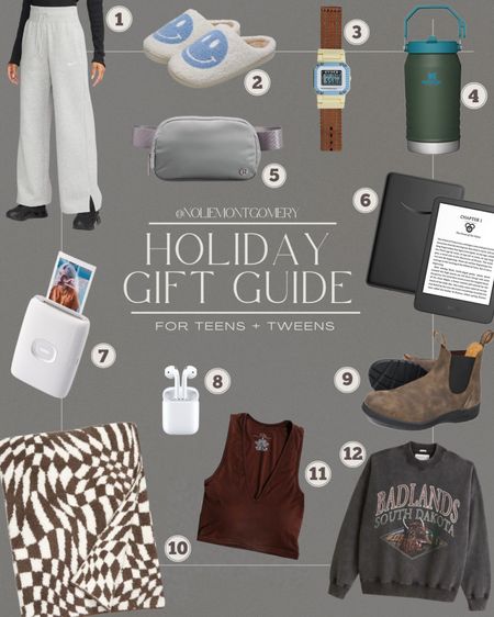 TAGS: Tween gift ideas. Teen gift ideas. Teen gift guide. Christmas gift guide. Holiday gift guide for teams. Unique gift ideas. Trendy gift ideas. Checked cozy blanket. Tech gift. Lululemon everywhere belt bag. Outdoorsy gifts.

#LTKHoliday #LTKSeasonal #LTKGiftGuide