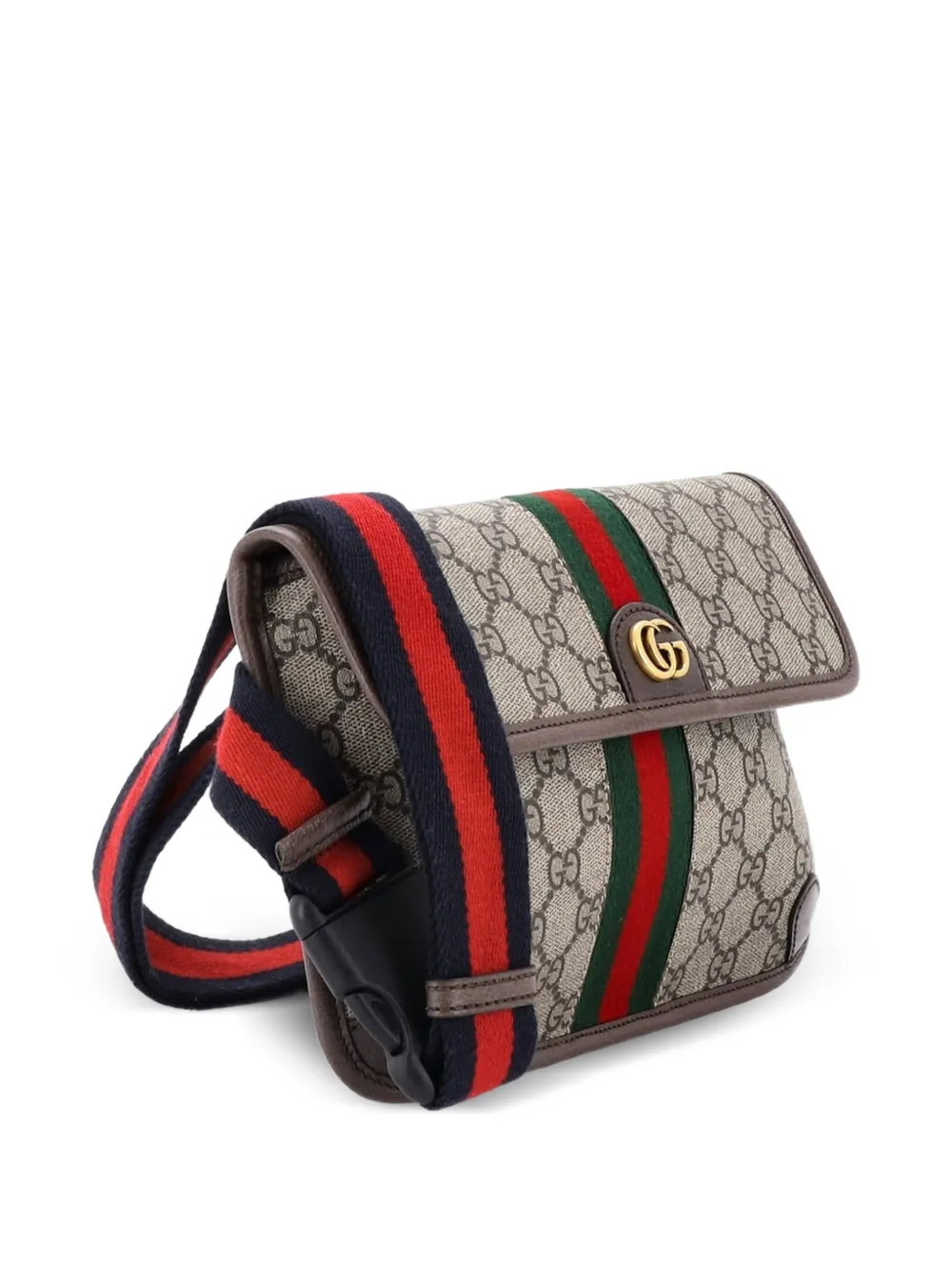 Gucci Pre-Owned Ophidia Flap GG Coated Canvas with Leather belt bag - Brown | Farfetch Global
