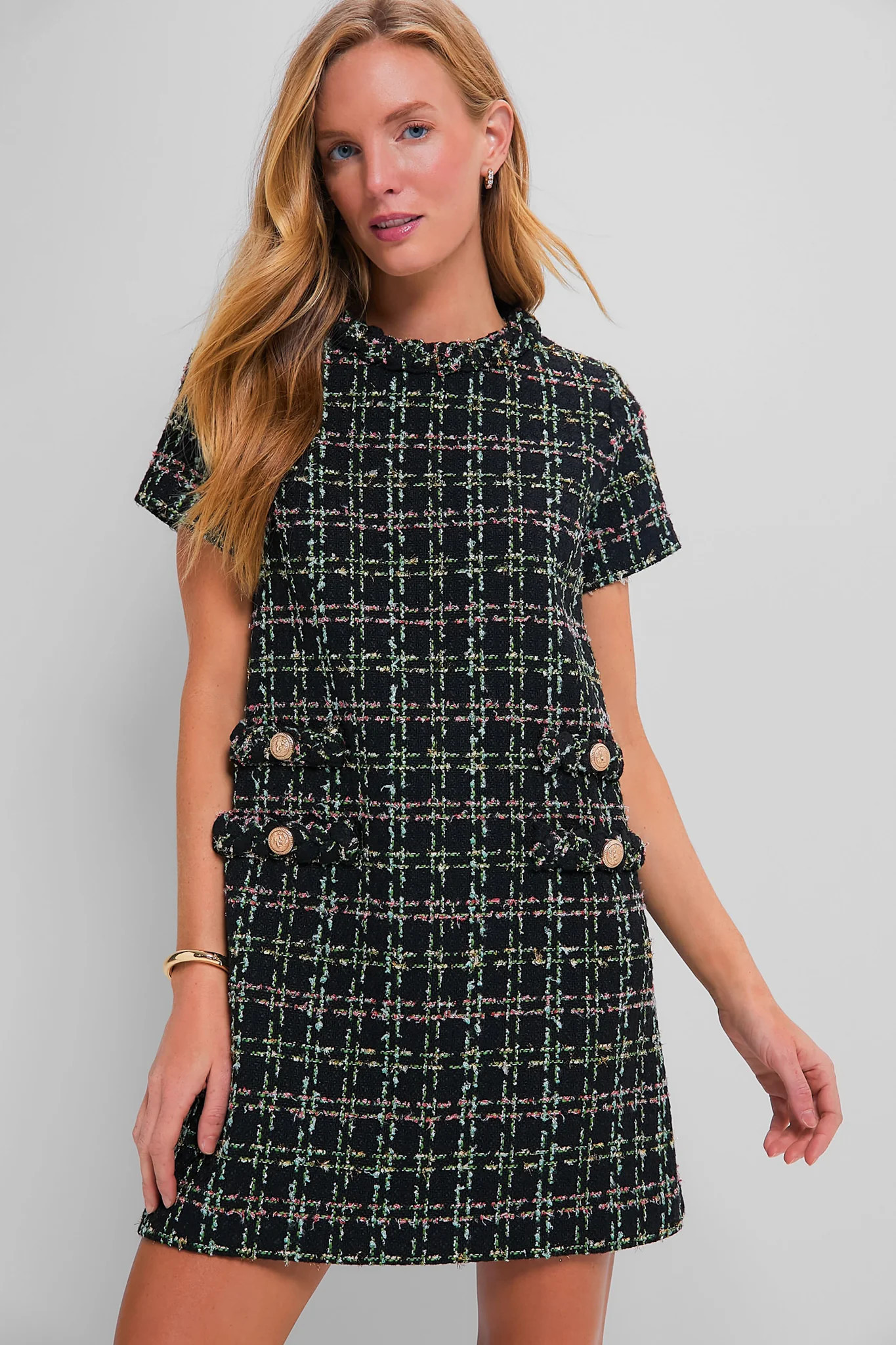 Holly Tinsel Tweed Short Sleeve Jackie Dress | Tuckernuck (US)