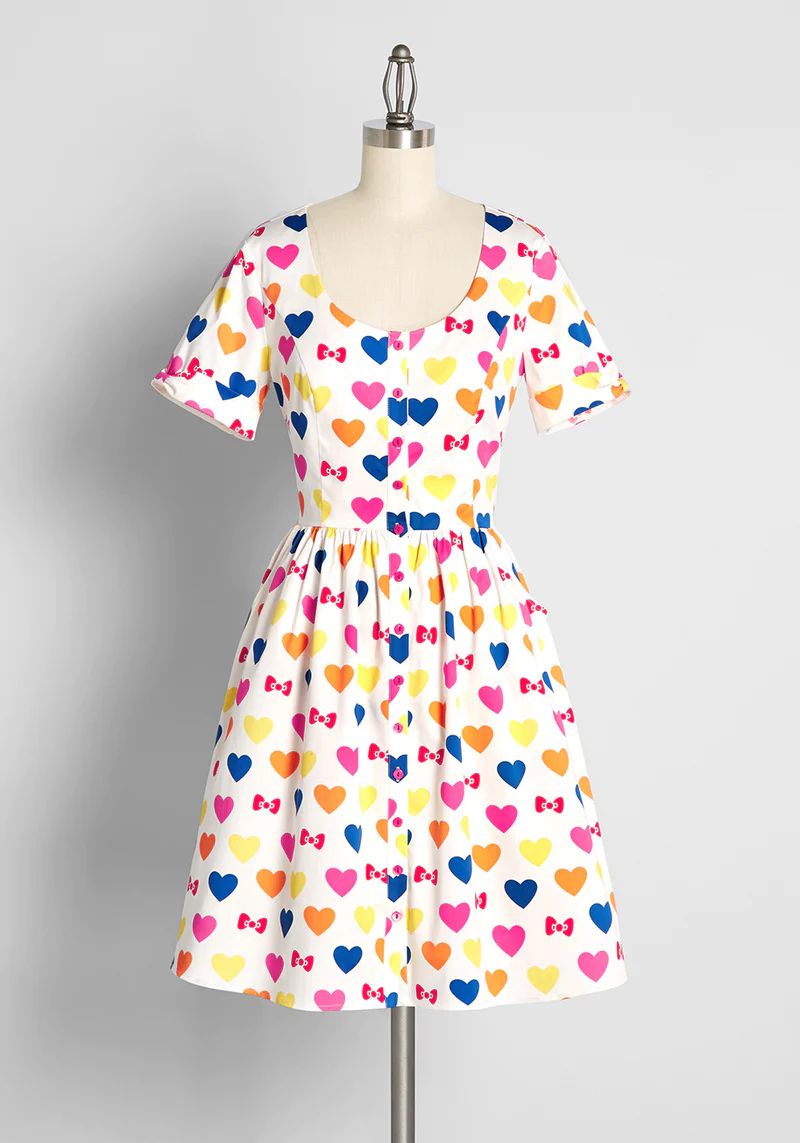 ModCloth x Hello Kitty Gift You My Heart Swing Dress | ModCloth