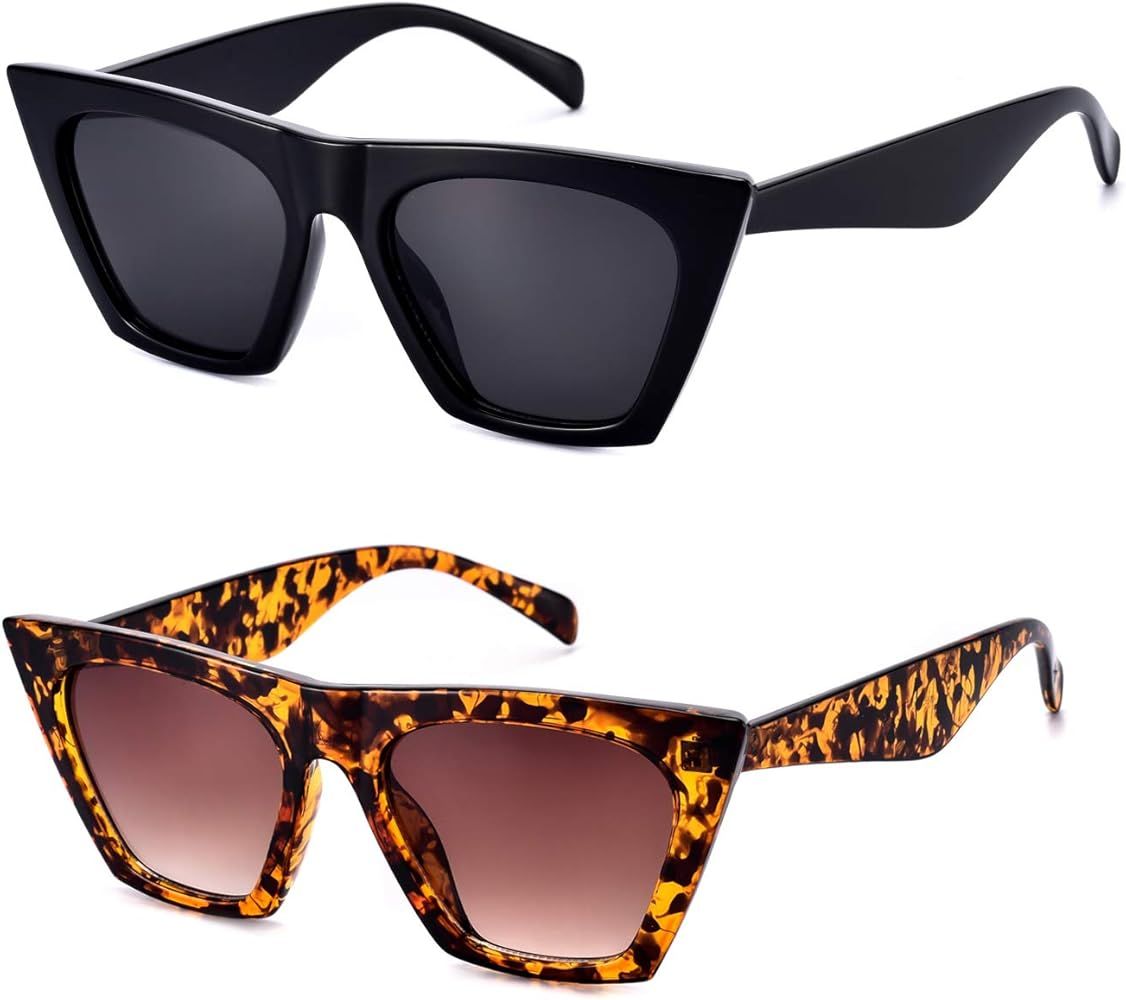 Square Cateye Sunglasses for Women Fashion Trendy Style MS51801 | Amazon (US)