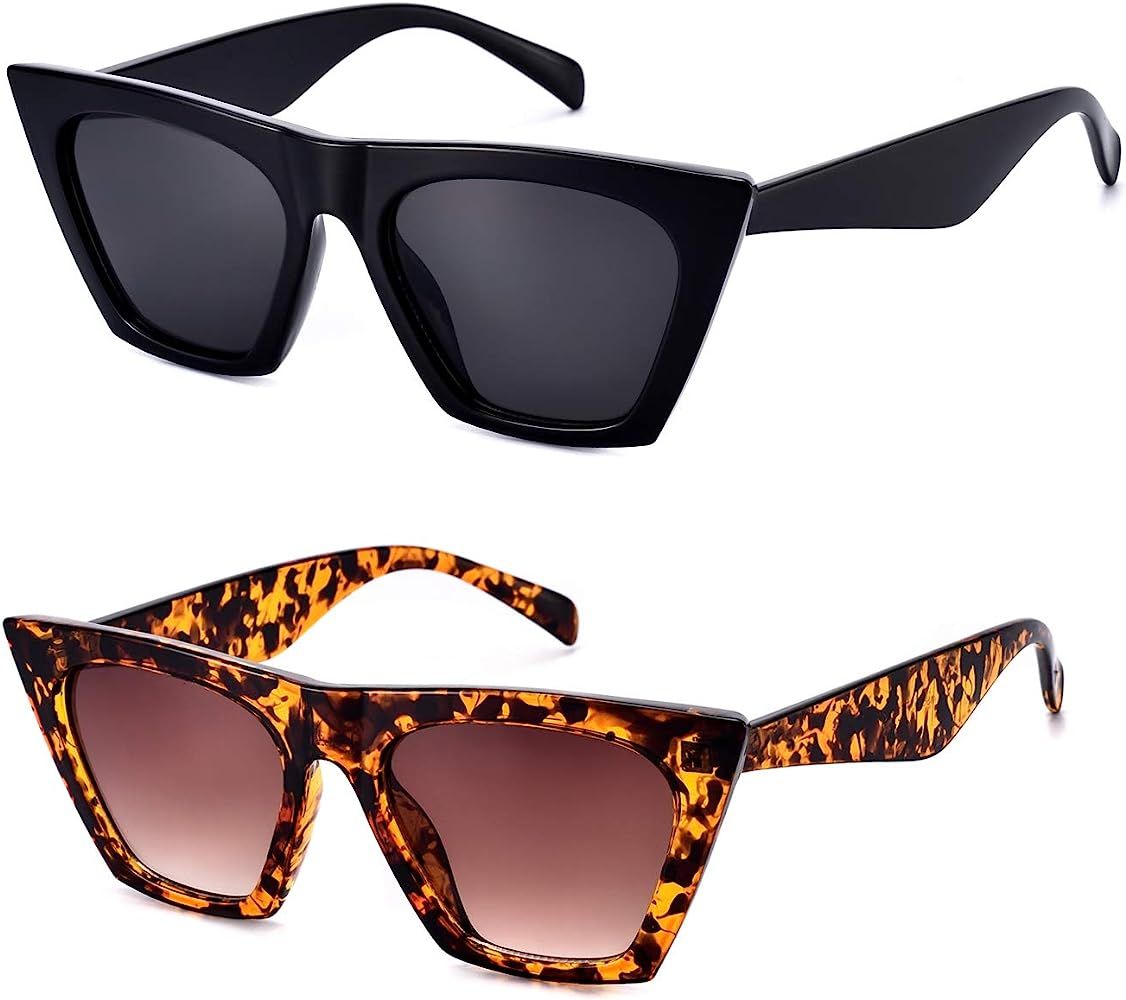 Square Cateye Sunglasses for Women Fashion Trendy Style MS51801 | Amazon (US)