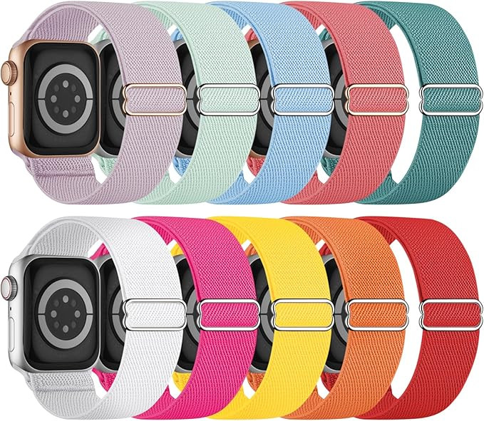 10 Pack Stretchy Bands Compatible with Apple Watch Band 40mm 38mm 41mm 42mm 44mm 45mm 46mm 49mm W... | Amazon (US)
