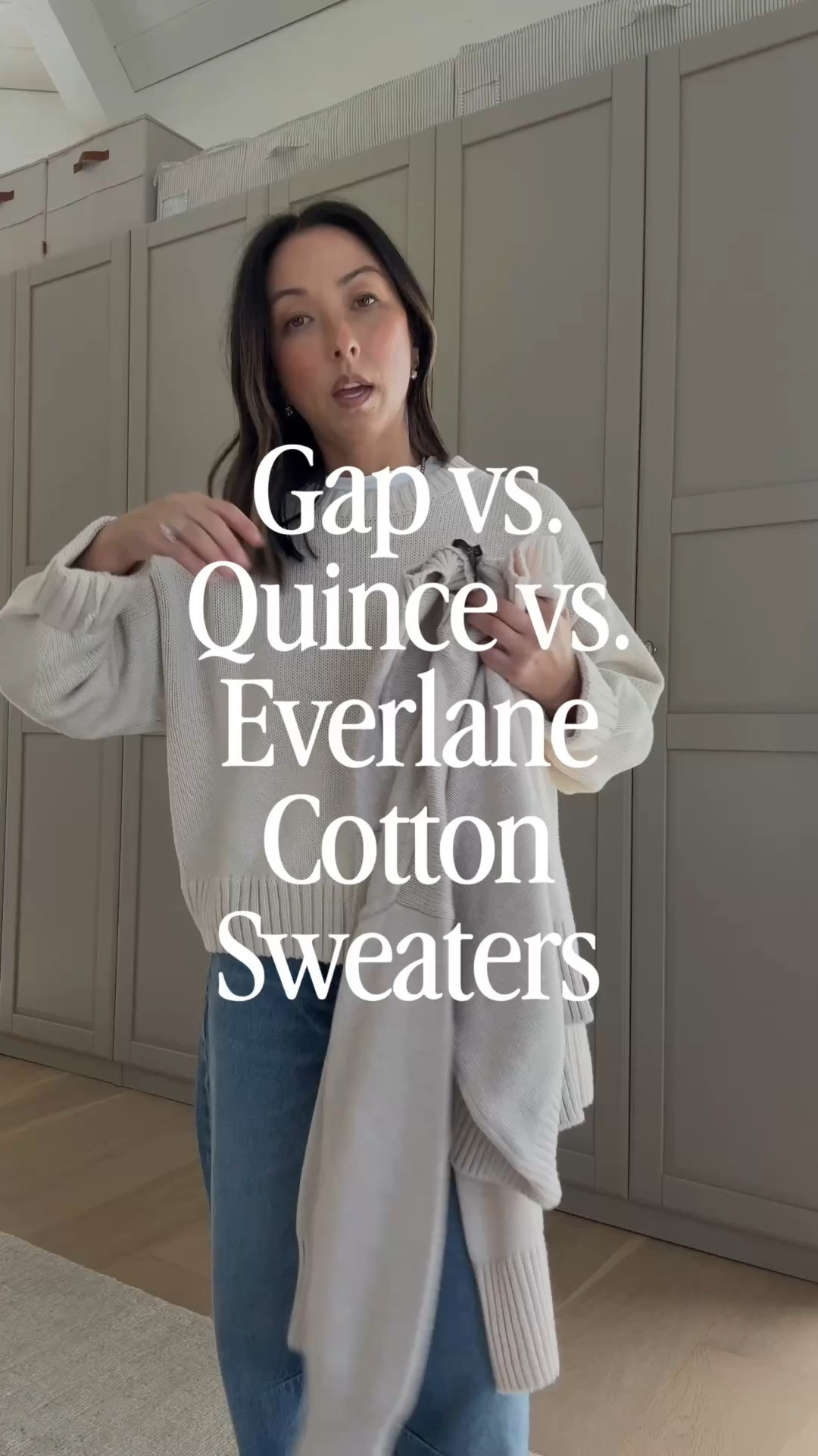 Comparing cotton sweaters fro
Gap, Quince, and Everlane

Gap petite small - oversized, cropped, drop shoulder, chunky. 

Quince xs or small (I have both) - medium weight of the 3. Simple, nothing really stands out. Great price great quality. 

Everlane xs - thinnest of the 3. Layers beautifully. Stunning drape. My most-worn.

#LTKOver40 #LTKPetite #LTKmomlife