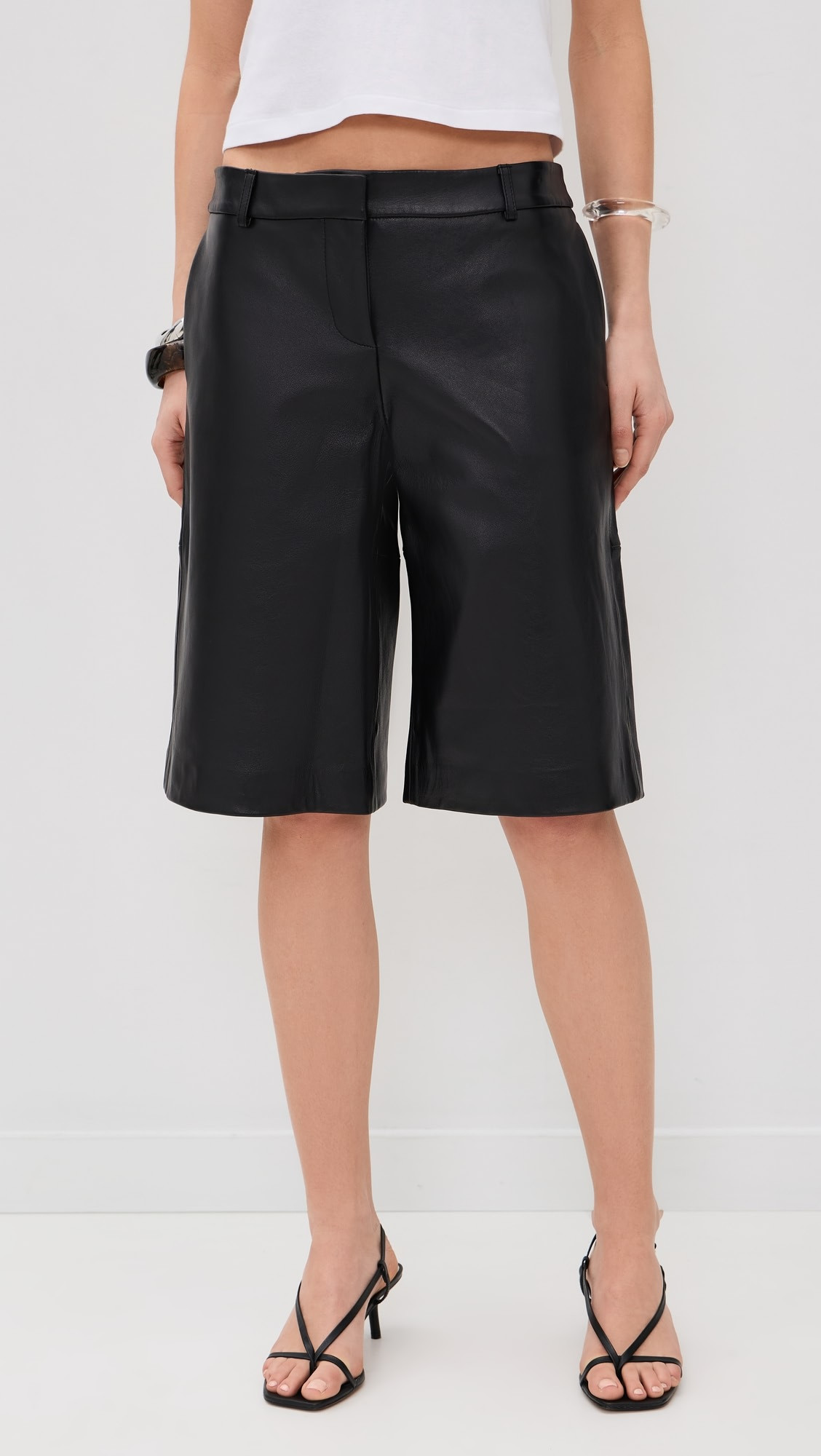Reformation Veda Gisele Leather Low Rise Bermuda Shorts | Shopbop | Shopbop