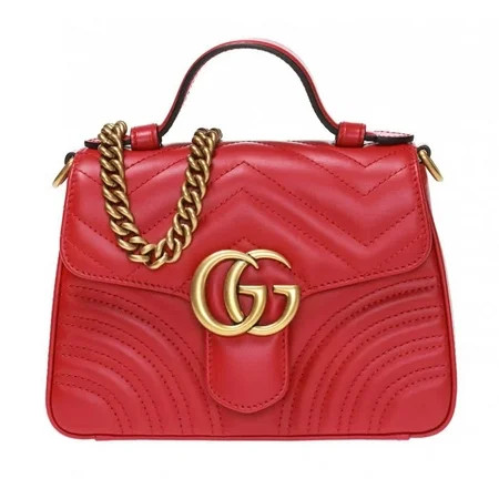 Gucci Red GG Marmont Mini Top Handle Bag | Walmart (US)