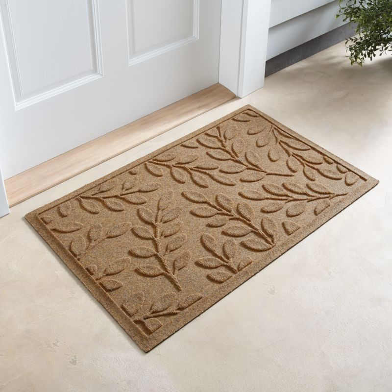 Thirsty Leaves Flax Doormat | Crate & Barrel | Crate & Barrel