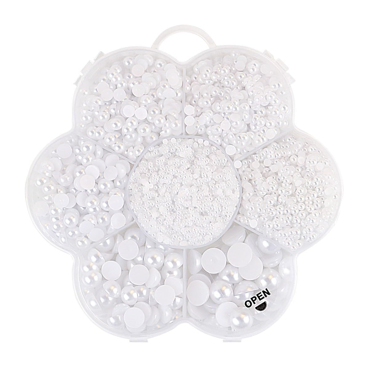 5600 Pieces Half Pearl Beads for Crafting Flatback Crafts Pearls for Nail Art Craft DIY Scrapbook... | Amazon (US)