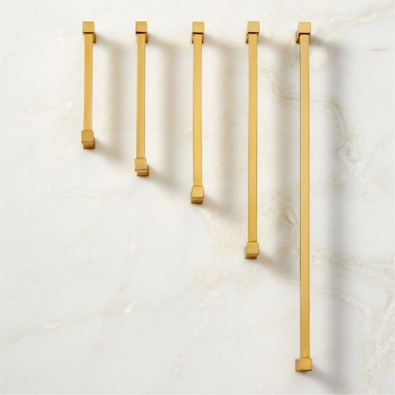Mansion Satin Brass Handles | CB2 | CB2