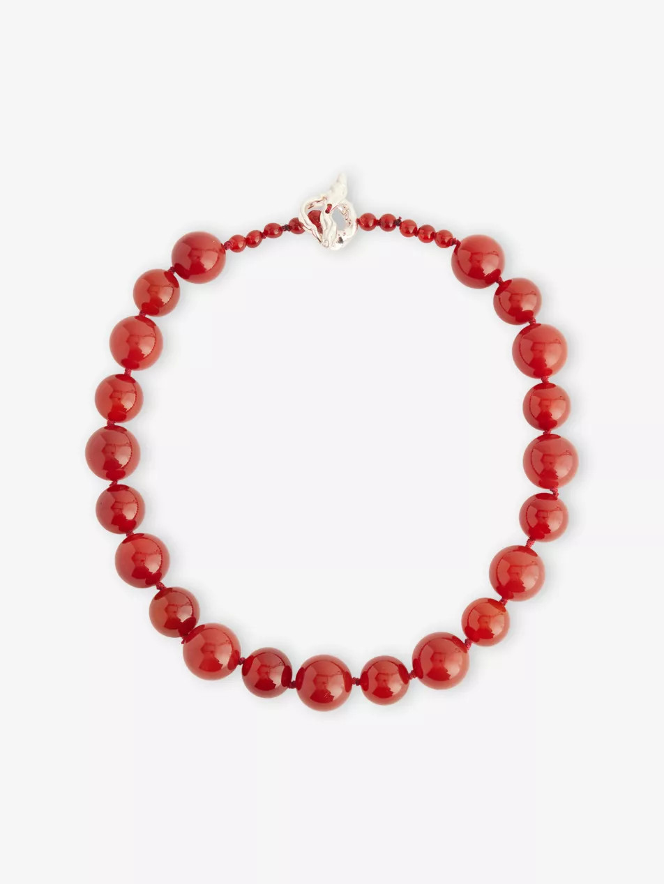 Beaded Sterling-Silver And Agate Necklace | Selfridges