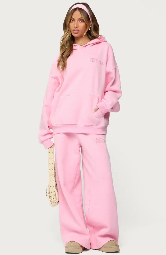 EDIKTED Pastel Edit Logo Wide Leg Sweatpants | Nordstrom | Nordstrom