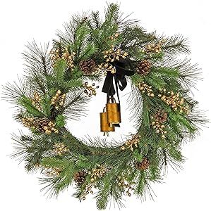 HGTV Home Collection Black Tie Wreath, Gold, 28in | Amazon (US)
