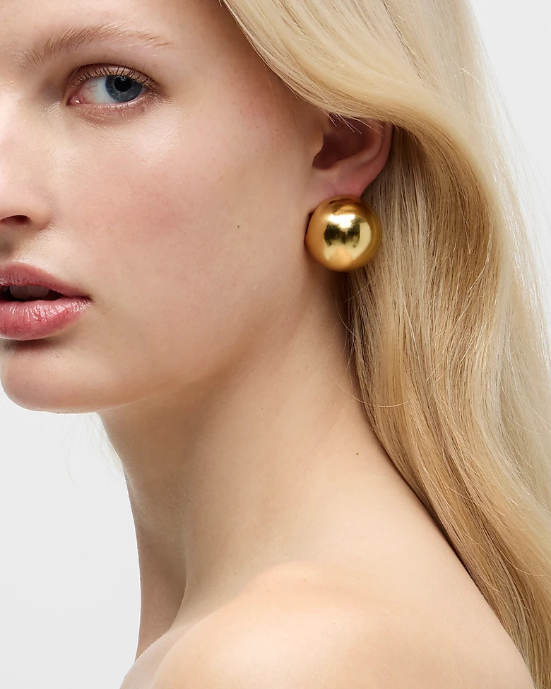 Oversized metallic-ball stud earrings | J. Crew US