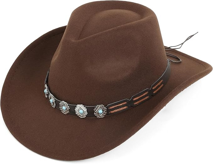 Western Cowboy Hat for Men and Women – Classic Western Style with Adjustable Fit, Vintage Leath... | Amazon (US)