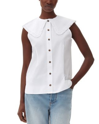 Ganni Frill Collar Sleeveless Shirt | Bloomingdale's (US)