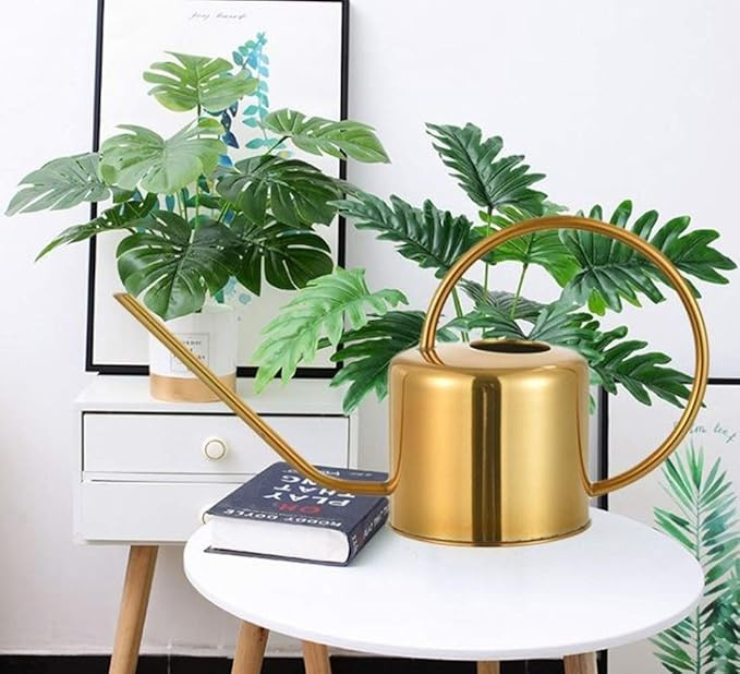 Lianshi Gold Round Stainless Steel Metal Watering can 1300ml | Amazon (US)