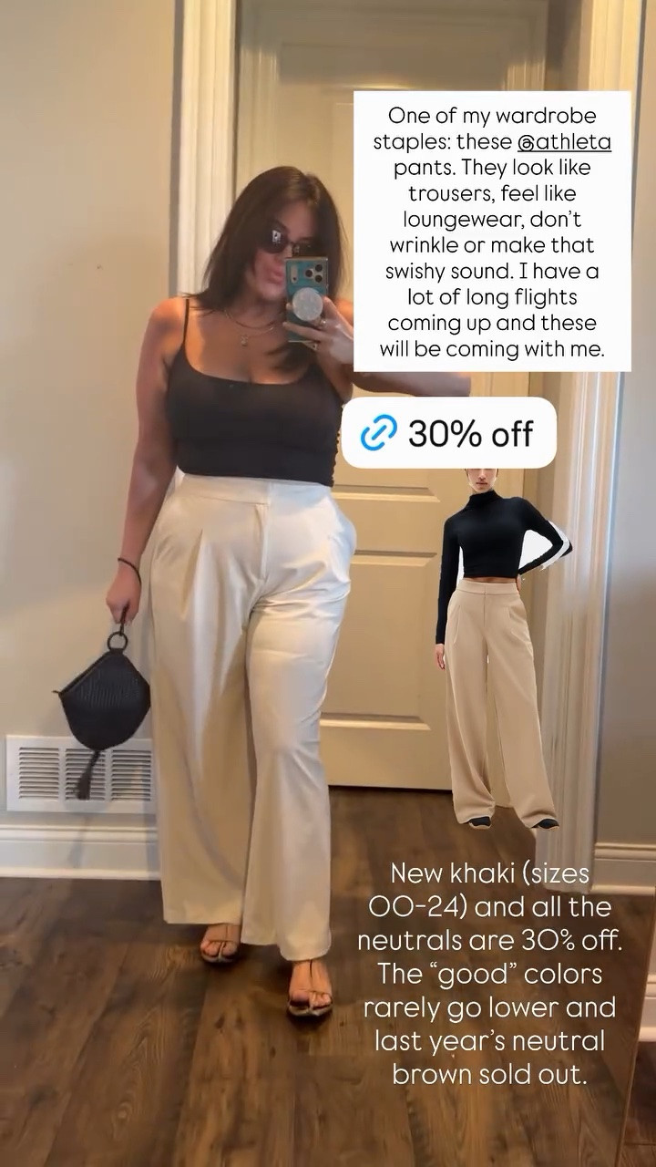 The Athleta Pinnacle Trousers are one of my wardrobe staples, and they are on a GREAT sale (less than $100‼️) right now!!! These are the perfect pants. They look like dress pants, feel like loungewear, don’t wrinkle, and are excellent for everything from travel to the workplace. All the “neutral” colors are 30% off, and they rarely go lower than this. Available in sizes 00-24.

#LTKSaleAlert #LTKMidsize #LTKWorkwear