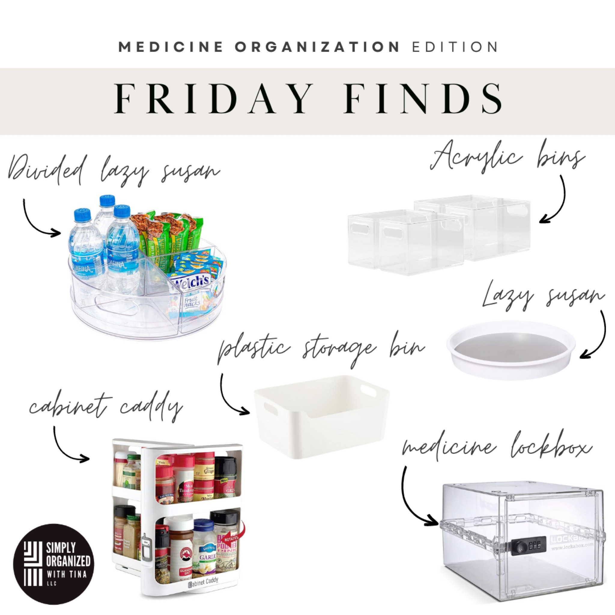 We are in the middle of cold and flu season; does your medicine cabinet need some love? With just a bit of time, you can set up categories to make products easy to find while saving you money. 
We've included our favorite products to organize and contain it all:

Skinny acrylic bin - These narrow bins are great for cabinets while making it easy to see contents
10" lazy susan-This 10" lazy susan easily fits in most an upper cabinets, allowing medicine to be stored up and away from children and pets
White plastic bin - Our favorite versatile bin that comes in four different sizes; choose the size that works best for your categories and space
Divided lazy susan- This divided lazy susan allows you to divide medicine by different categories while allowing them all to be stored together
Cabinet caddy-This caddy makes the most of cabinet space to maximize tidiness; great for daily medications, vitamins, and supplements. 
Locked medicine box- Easy to see contents while keeping items locked and safe from little hands. 

#LTKfamily #LTKhome